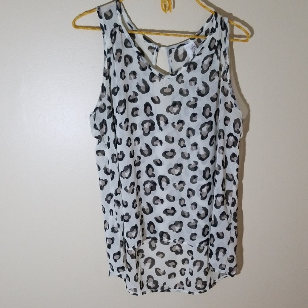 Leopard print sheer tank